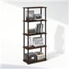 Furinno TURN-N-TUBE - Libreria a 5 ripiani, con espositore compatto multiuso, 29,46 x 59,94 x 145,8 cm, per soggiorno, camera da letto, casa, ufficio, noce/marrone