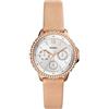 Fossil Orologio Izzy da donna, movimento cronografo al quarzo con cinturino in acciaio o in pelle, Oro Rosa E Grigio Chiaro