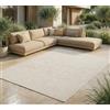 Jimri Tappeto per interni ed esterni, resistente alle intemperie, per balcone, terrazza, giardino, soggiorno, cucina, tappeto resistente ai raggi UV e all'acqua, misura: 80 x 150 cm, bianco