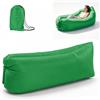 Wapasezyar Divano gonfiabile impermeabile 190 x 70 cm, Lazy Lounger divano gonfiabile letto ad aria, con pacchetto portatile per viaggi, campeggio, piscina e feste in spiaggia (verde scuro)