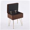 INTRECCI Panca Contenitore in Velluto con Gambe Oro | Compatta Capacità Salvaspazio 9L | Design Moderno ed Elegante | Colore: Testa di Moro
