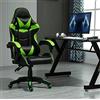 mcc direct Sedia da ufficio ergonomica, da scrivania, girevole, da gaming, colore verde