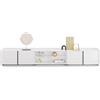 Mobili Fiver, Mobile Basso Romina (273,6x36x44 cm), 4 Ante, Bianco Frassino, 273.6 cmx36 cmx44 cm, NF, Credenza Soggiorno Moderna, Made in Italy