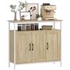 HOMCOM Credenza a 3 porte, scomparto aperto, 100 x 35 x 88 cm, legno naturale