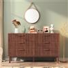 DIYHOM Cassettiera con 6 cassetti, credenza a buffet con gambe in legno, credenza per corridoio, camera da letto, soggiorno, bagno, 100 x 34 x 73 cm (colore noce)