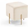 INTRECCI Pouf Quadrato in Velluto con Gambe Oro | Design Moderno ed Elegante | Colore: Beige