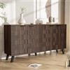 Witimisy Credenza moderna con 4 ante e ampio spazio di archiviazione: pratico mobile per soggiorno, camera da letto e sala da pranzo, 160,5 x 35,5 x 78 cm (colore legno scuro)