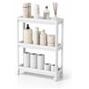 sugodesign Organizer per carrello sottile a 3 ripiani con ruote, per cucina e bagno per piccoli spazi e nicchie, bianco, grigio e nero (bianco)