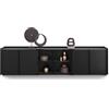 Mobili Fiver, Mobile Basso Romina (273,6x36x70 cm), 4 Ante, Nero Frassino, 273.6 cmx36 cmx70 cm, NF, Credenza Soggiorno Moderna, Made in Italy