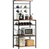 HOMCOM Scaffale Cucina Portabottiglie, 6 Ganci, 59x40x143.5 cm, Color Noce