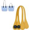 Generico Manici Borsa,Manici per Borse Uncinetto,Manici per Borse Lunghi Corti Sottili Manici in Pelle PU tracolle per O Bag Manici per Borse da Tenere a Mano per la Realizzazione (Giallo, 51CM)
