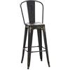 CLP Sgabello Bar Aiden in Metallo Verniciato A Polvere I Sgabello Design Industrial I Sedia Sgabello da Bancone, Colore:Nero/Oro