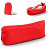 Wapasezyar Divano Gonfiabile Impermeabile 190x70cm, Letto ad Aria Gonfiabile Lazy Lounger, Con Pacchetto Portatile per Viaggi, Campeggio, Piscina e Feste in Spiaggia (rosso)