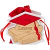 Le Stelle Woodbag Portaconfetti Tocco Rosso su Libro con Pergamena, Bomboniera Fai da Te per Laurea, cm 8x3,5x7,5, Confezione 12 pz