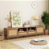 VIEKOS Supporto a V, 200 x 37 x 49 cm, in plastica, design rattan, piedini in legno massello