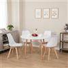 H.J WeDoo Tavolo da pranzo con 4 sedie, tavolo in legno e bianco scandinavo, set da pranzo per sala da pranzo, cucina, 100 cm