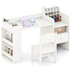 RELAX4LIFE Scrivania per Bambini, Set Tavolo e Sedia con Spazi per Riporre e Rotolo di Carta da Disegno Rimovibile, per Lettura e Disegno, Tavolo d'Arte per Soggiorno, Camera dei Bambini, Max 75KG