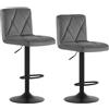 Lestarain Sgabelli da Bar Girevole Set di 2, Grigio scuro