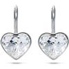 Swarovski Bella 5687414 - Orecchini pendenti da donna, a forma di cuore, placcati al rodio, colore: Bianco, Misura unica, Placcato al rodio, cristallo