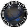 Meadows Labradorite - Anello rotondo da donna, in argento Sterling 925, misura 6,5, 0, Pietra preziosa, labradorite