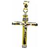 PEGASO GIOIELLI Ciondolo da Uomo in Oro Giallo e Bianco 18Kt (750) Pendente Religioso Croce Cristo Cappucci Bicolore