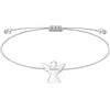 TIHNY Bracciale Angelo Custode per Donna e Ragazze, Braccialetto Regolabile Grigio con Ciondolo Angelo, Gioielli Minimalisti Regalo