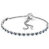 PANDORA Timeless Bracciale in argento Sterling rodiato con cristallo blu chiaro di luna e zirconia cubica trasparente, 2