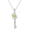 POPLYKE Collana con chiave del sole per le donne in argento Sterling chiave sole chiave gioielli Pandant regalo, Nessuna pietra preziosa
