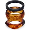 WOWORAMA Set di 3 braccialetti rigidi in resina acrilica colorata per le donne larghi e grossi braccialetti in acrilico impilabili geometrici in resina acetato braccialetti impilabili in plastica