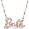 Barbie Collana con logo in cristallo (oro rosa), zinco