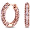 Bling Jewelry Partito Formale Rosa Pave Cz All'Interno Di Piccoli Orecchini A Cerchio Huggie Tubo Per Le Donne Cubic Zirconia Placcato Oro Rosa 0,75 Pollici Di Diametro