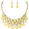 EVER FAITH Set di Gioielli Estivi Boho da Donna, Set di Orecchini con collane e dichiarazioni in Resina Fiore Goccia Giallo, Peso Leggero