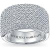 Bling Jewelry Anello personalizzato con micro pavé di zirconi cubici AAA per cocktail, anniversario, ampio pavé di zirconi CZ, dichiarazione di anniversario 1/2 eternità, anello di matrimonio per donne in argento