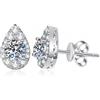 Hpoewre Orecchini a perno in moissanite per donne/uomini, orecchini a goccia con diamanti creati in laboratorio con retro piatto e perno in argento Sterling 925, gioielli con diamanti finti per