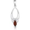 DTPsilver® Collana in Argento 925 - Ciondolo Nodo Celtico della Trinità con Pietre Naturali - Con o Senza Catenina - Larghezza: 1,2 mm - Lunghezza regolabile: da 40 a 45 cm
