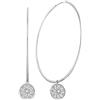 Whoiy Orecchino Argento Cerchio, Orecchini Donna Hoop 925 Sterline Argento Reticolo di Fiore Dell'Annata Del Grande Cerchio Regalo di San Valentino