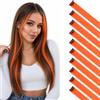 Silk-co Extension Capelli Colorti con Clip, Arancione, 10 Ciocche Singole Lisci Lunghi 55cm per Sfumature Feste Halloween Cosplay