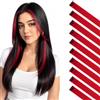 Silk-co Extension Capelli Colorti con Clip, Rosso, 10 Ciocche Singole Lisci Lunghi 55cm per Sfumature Feste Halloween Cosplay