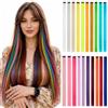 Silk-co Extension Capelli Sfumature con Clip, 20 Colori Misto, Ciocche Singole Lisci Lunghi 55cm per Feste Halloween Cosplay
