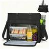 Jinfanshurich Borsa per il pranzo da donna, borsa per computer portatile con scomparto per il pranzo isolato, 2 in 1, multifunzione, borsa per computer per lavoro, ufficio, scuola (A, nero)