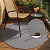 Astra Tappeto robusto per esterni rotondo - Bifacciale per interni ed esterni - Cucito a mano per balcone, giardino - Grigio Ø 120 cm