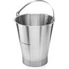 Forgast Secchiello in Acciaio Inox, 15 Litri, Secchio ad Anello, Secchiello da Cucina, Secchiello per il Latte, per Mangimi, Raffreddatore per Champagne, Scala Pratica all'interno