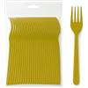 ecodrinks - Forchette in Plastica - Eleganza e Sostenibilità a Tavola - Resistenti Fino a 125°C, Lavabili e Riutilizzabili - Perfette per Eventi, Feste e Picnic (210, Oro)