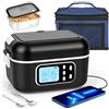 Dreamhigh 1.5L Scaldavivande Elettrico Portatile,Scaldavivande Portatile Con Batteria Ricaricabile 24000 mAh,Riscaldamento Temporizzato e Design Antiperdita per Auto e Lavoro (nero)
