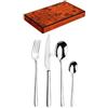 PINTINOX Flower Iris Set Posate 24 Pezzi, Acciaio Inox 18/10, Servizio per 6 Persone, Design Elegante 3 mm spessore