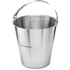 Forgast Secchiello in Acciaio Inox, 12 Litri, Secchio Senza Anello, Secchiello da Cucina, Secchiello per il Latte, per Mangimi, Raffreddatore per Champagne, Scala Pratica all'interno