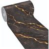 emmevi Tappeto Cucina Pvc Stampato Risoluzione HD Antimacchia Antiscivolo 51x120 Marmo Scuro Venato Oro