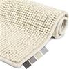 Beautissu Tappeto Bagno Assorbente Doccia in Pelo Alto Antiscivolo tappeti | 50x50cm beige in microfibra tappetino moderni ciniglia scendidoccia lavabile BeauMare WR