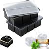 Bangp Easy Release - Set di 2 vassoi per cubetti di ghiaccio in silicone con coperchio, flessibile, senza BPA, extra grandi cubetti di ghiaccio si sciolgono lentamente per Tonic Gin Whiskey