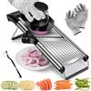 pawchop Mandolina Affettatrice Professionale, Mandoline Giapponese in Acciaio Inox per Verdure, Mandolina Vegetale Regolabile con Lame Affilate, Affetta Verdure Cucina per Patate, Carote, Cipolle